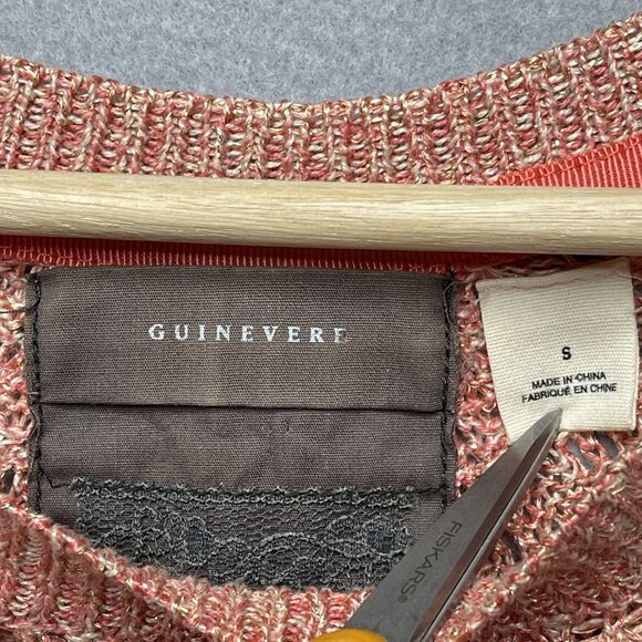 Anthropologie Guinevere Glimmered Pullover Sweater Women's Size S Open Knit - Picture 2 of 5